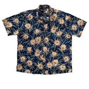 Cooke Street Hawaiian Shirt Mens 2XL Floral Print Button‎ Down Short Sleeve